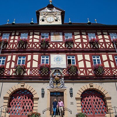 Stadtimpressionen mit Adam-Riese-Rathaus (Bad Staffelstein/Obermain Jura)