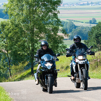 Mit dem Motorrad unterwegs (Fränkisches Seenland)