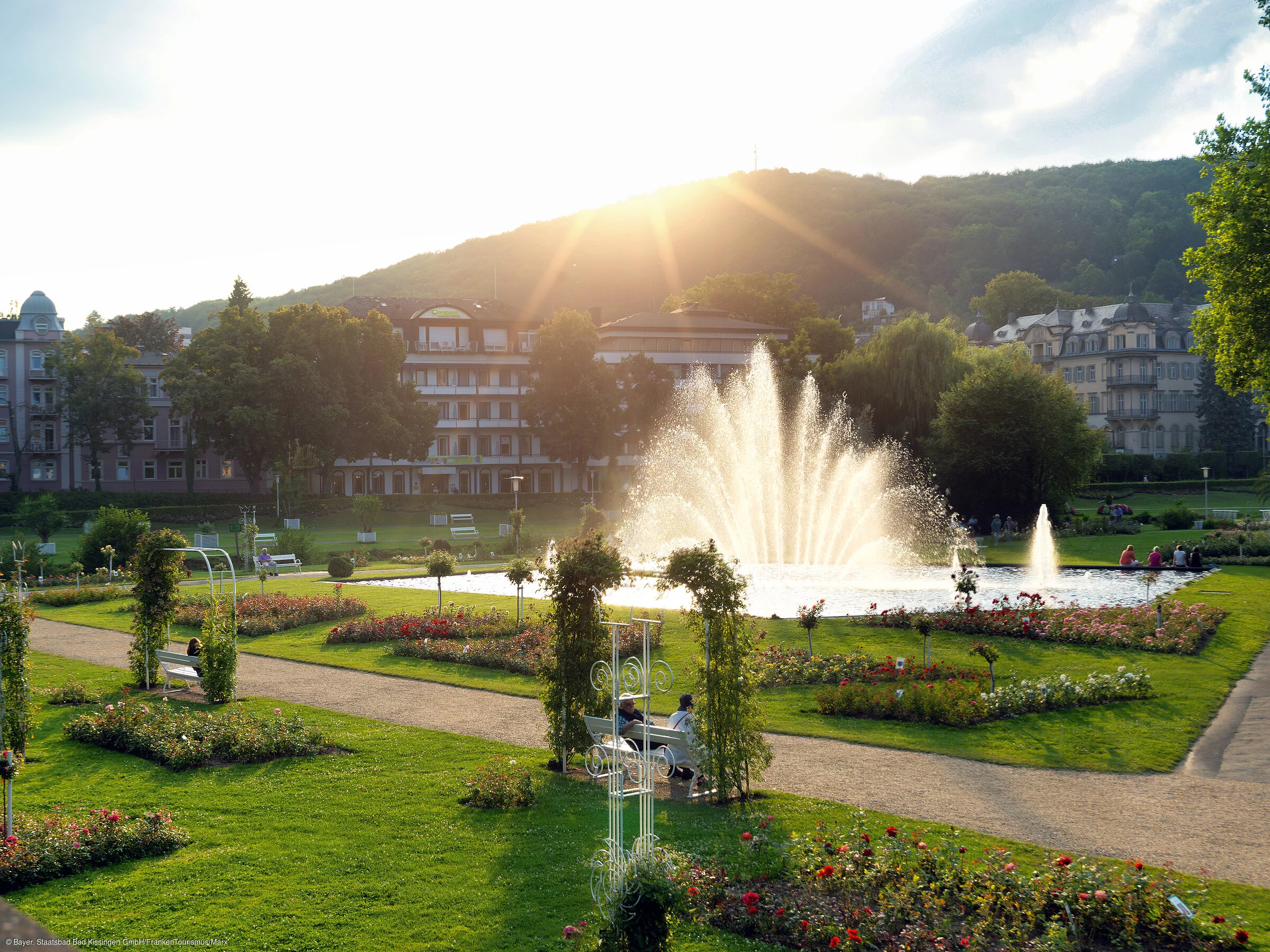 Sonnenuntergang Rosengarten Bad Kissingen Sonnenuntergang Rosengarten