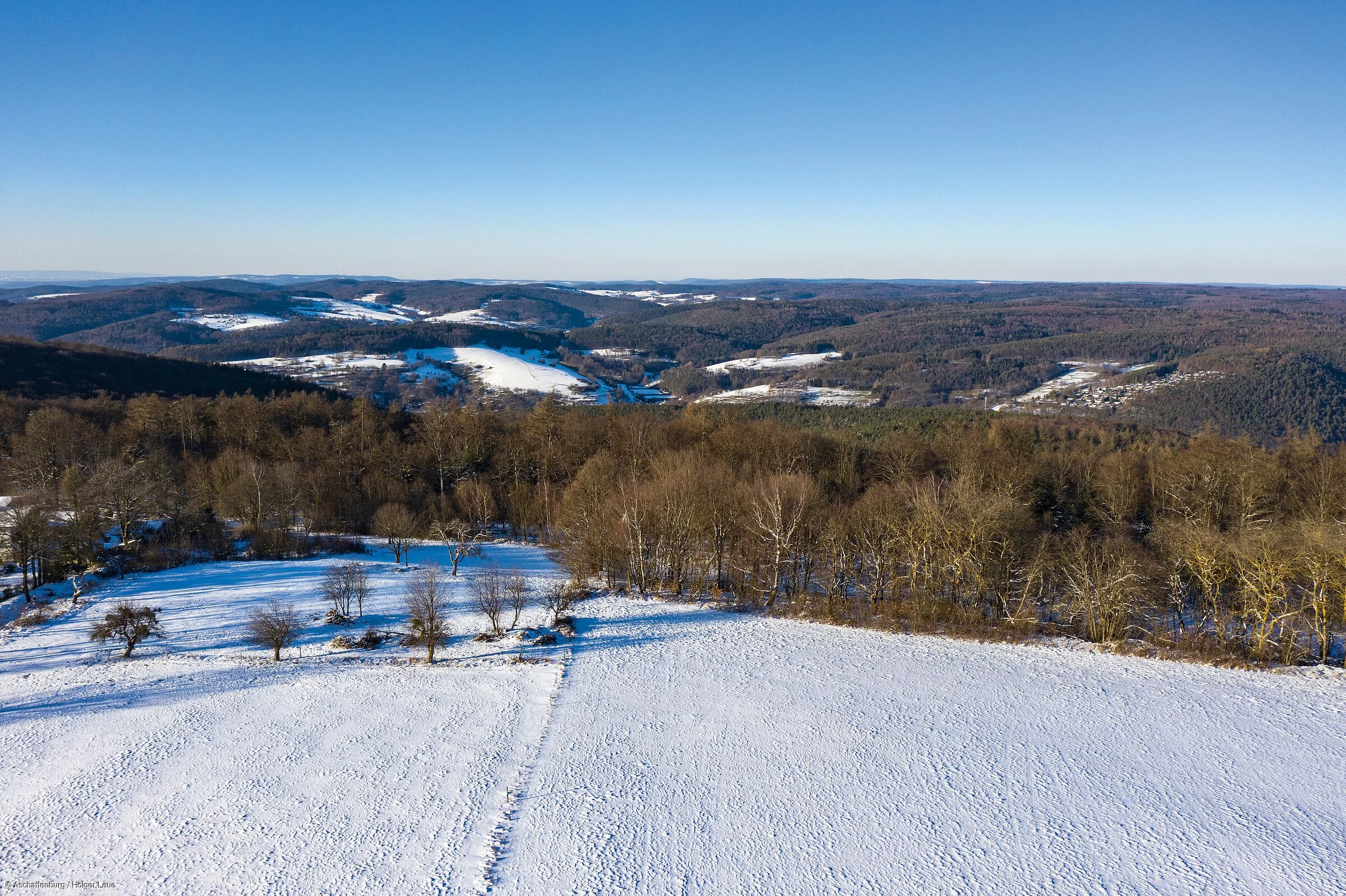 Spessartblick Schneelandschaft (Spessart-Mainland)