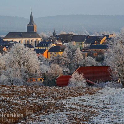 Blick auf Weißenstadt im Winter