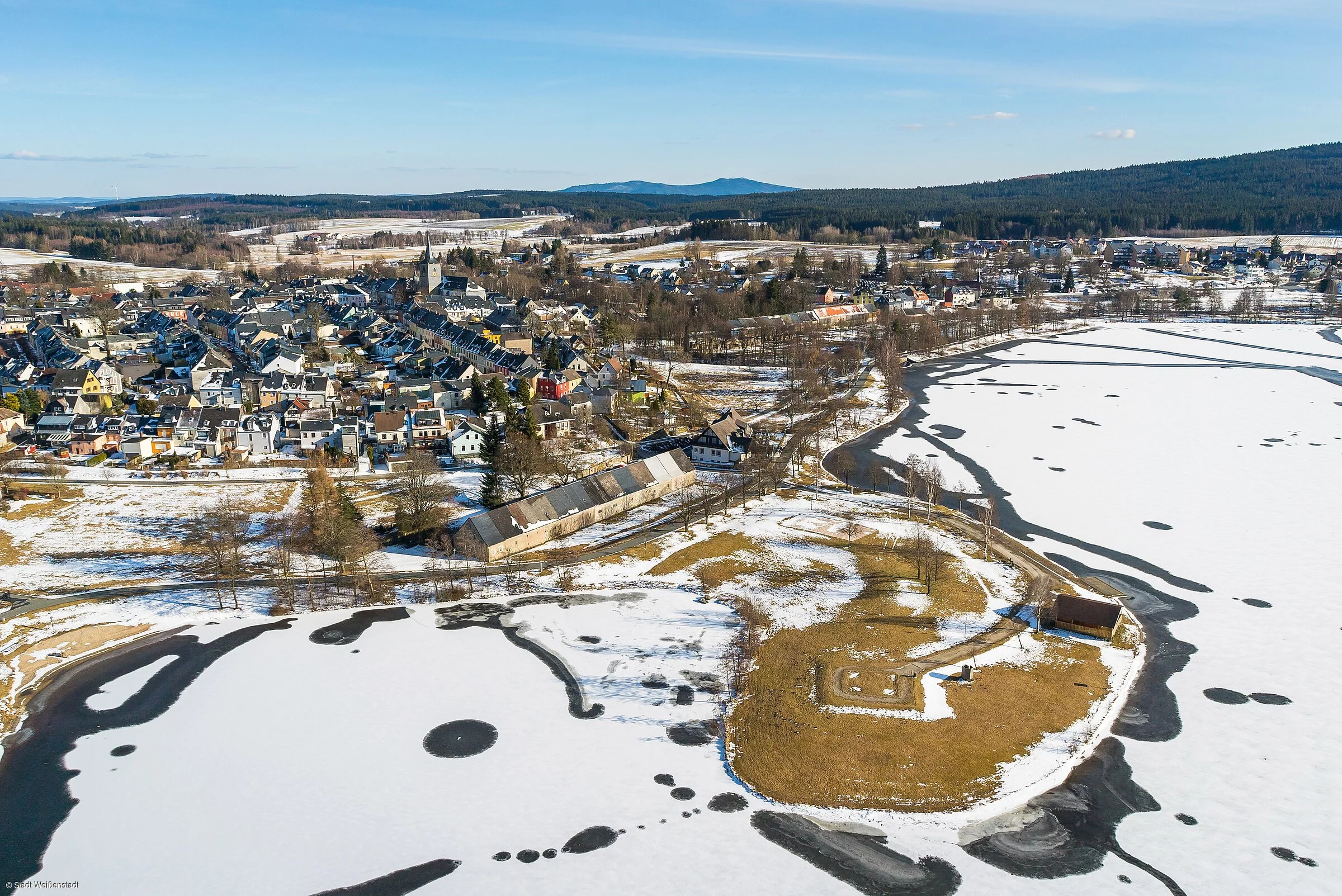 Blick auf Weißenstadt im Winter