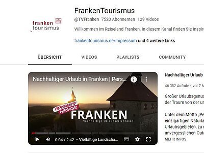 YouTube Profil FrankenTourismus
