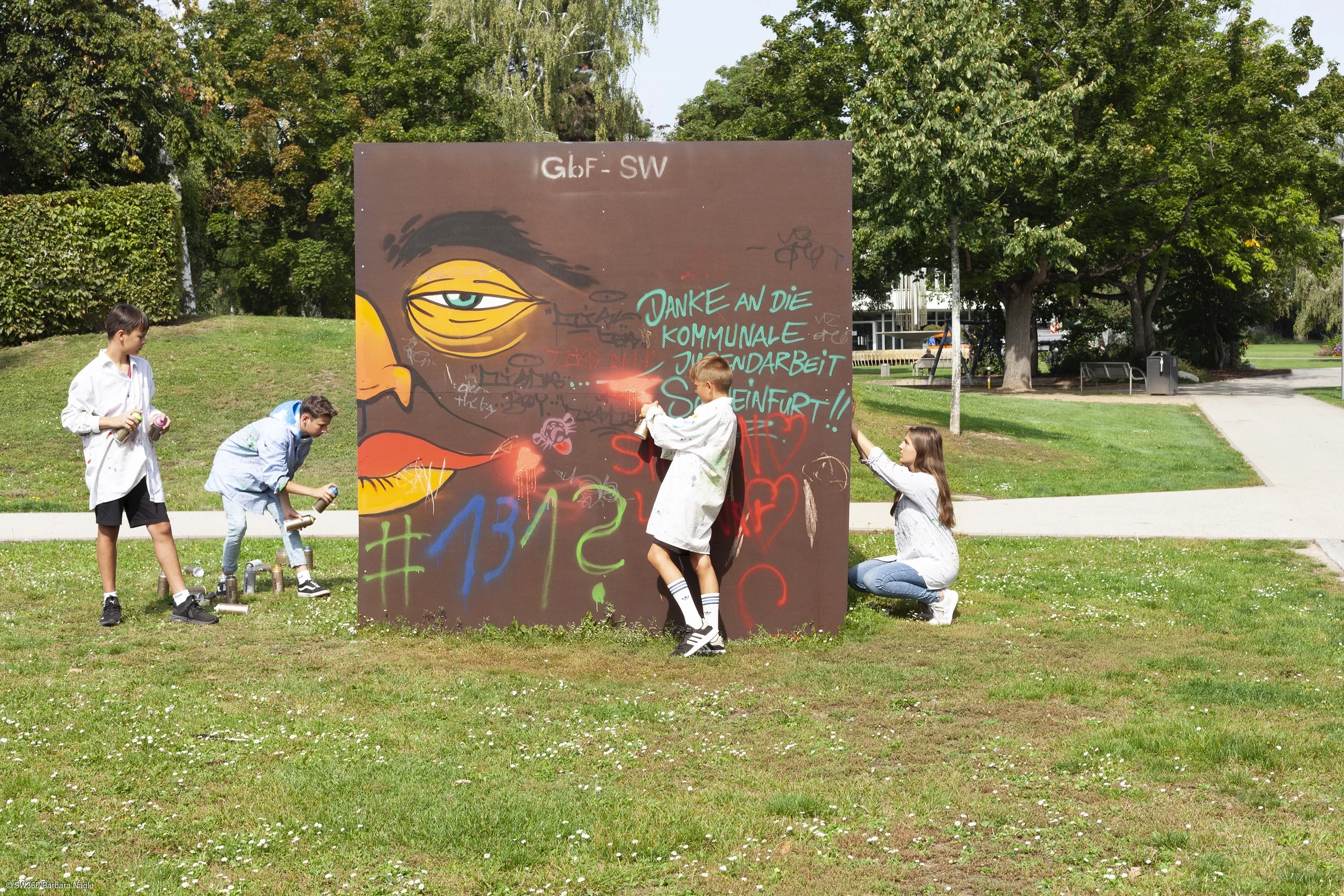 Beim Graffiti-Sprühen: Workshop der Kunsthalle Schweinfurt