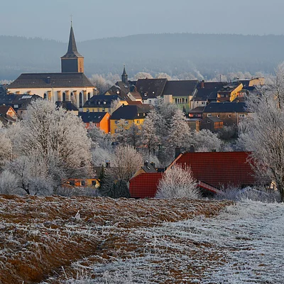 Blick auf Weißenstadt im Winter