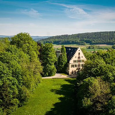 Luftaufnahme Schloss Rosenau