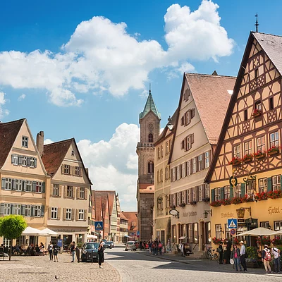 Fachwerk-Romantik am Marktplatz (Dinkelsbühl, Romantisches Franken)