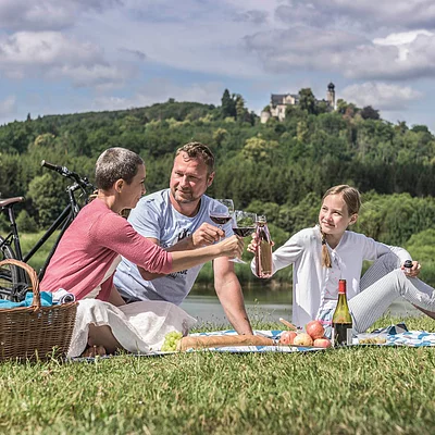 Picknick mit Familie am Goldbergsee