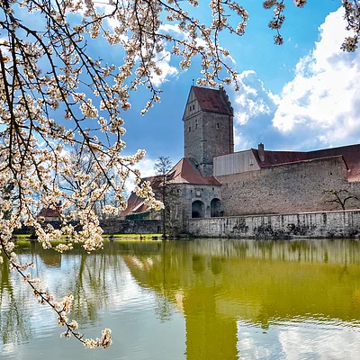 Rothenburger Weiher mit Rothenburger Tor (Dinkelsbühl/Romantisches Franken)