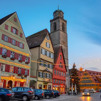 Weihnachtliche Stadtansicht (Dinkelsbühl, Romantisches Franken)