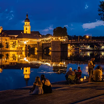 Mainufer am Abend (Kitzingen/Fränkisches Weinland)