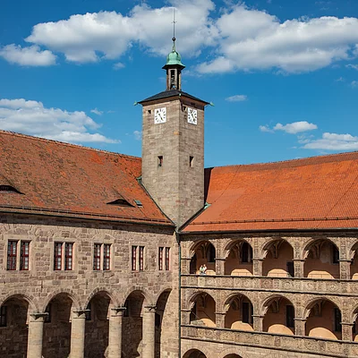 Der Hof der Plassenburg in Kulmbach (Kulmbach, Frankenwald)