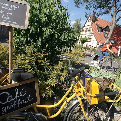 Radlerin in Sommerhausen