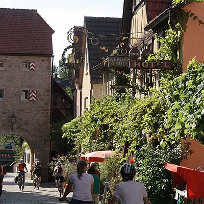 Radlerin in Sommerhausen