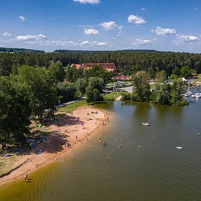 Erholung am Strand Kleiner Brombachsee (Langlau/Fränkisches Seenland)