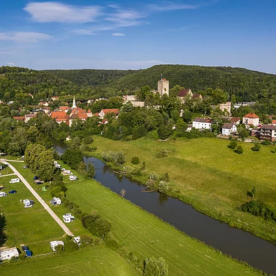 Burg Pappenheim, Wohnmobilstellplätze direkt an der Altmühl (Pappenheim/Naturpark Altmühltal)