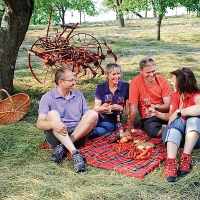 Wanderer bei der Rast, Nahe Stadtlauringen