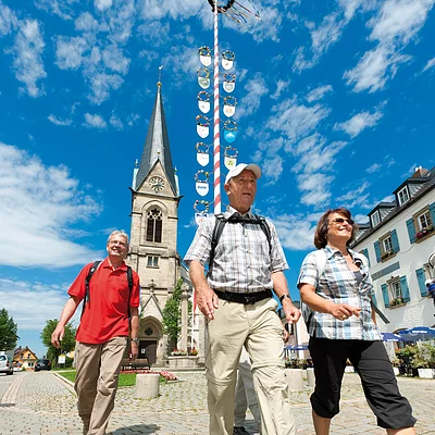 Wanderankunft am Marktplatz