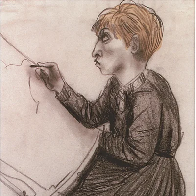 Hanna Nagel, Glomme, 1929, Bleistift, teilkoloriert auf Papier, Sammlung Frank Brabant