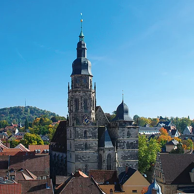 Blick vom Rathausturm zur Morizkirche
