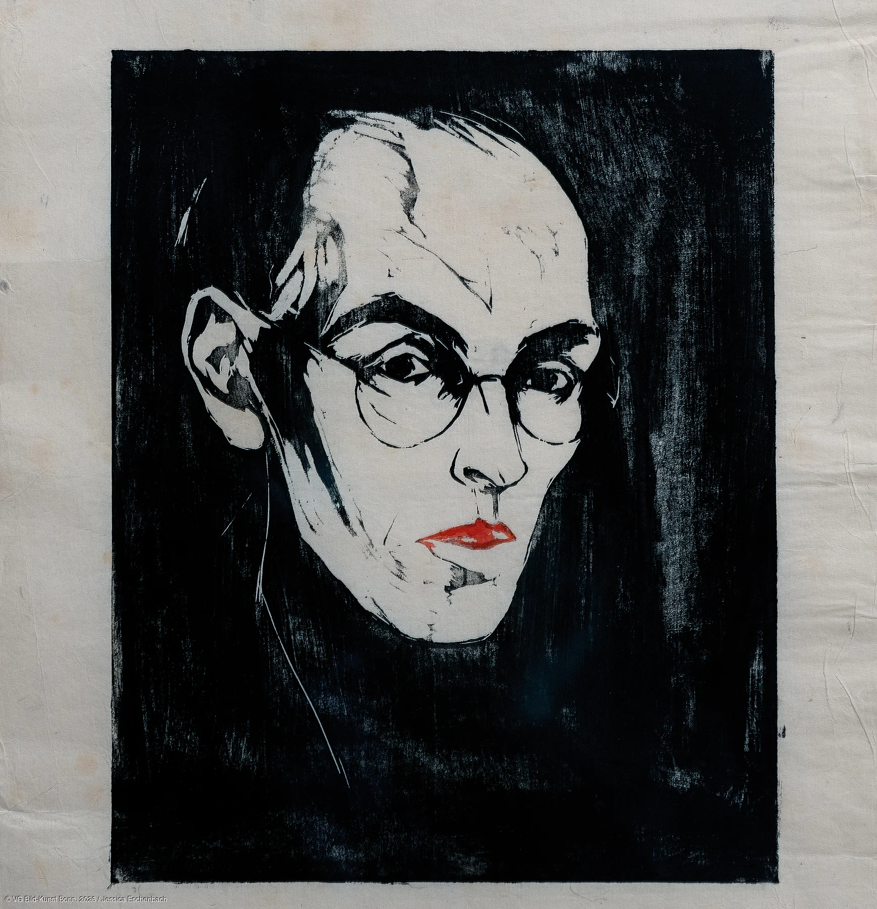 Joachim Rágóczy, Selbstporträt, 1927, Holzschnitt, Privatsammlung Unterfranken