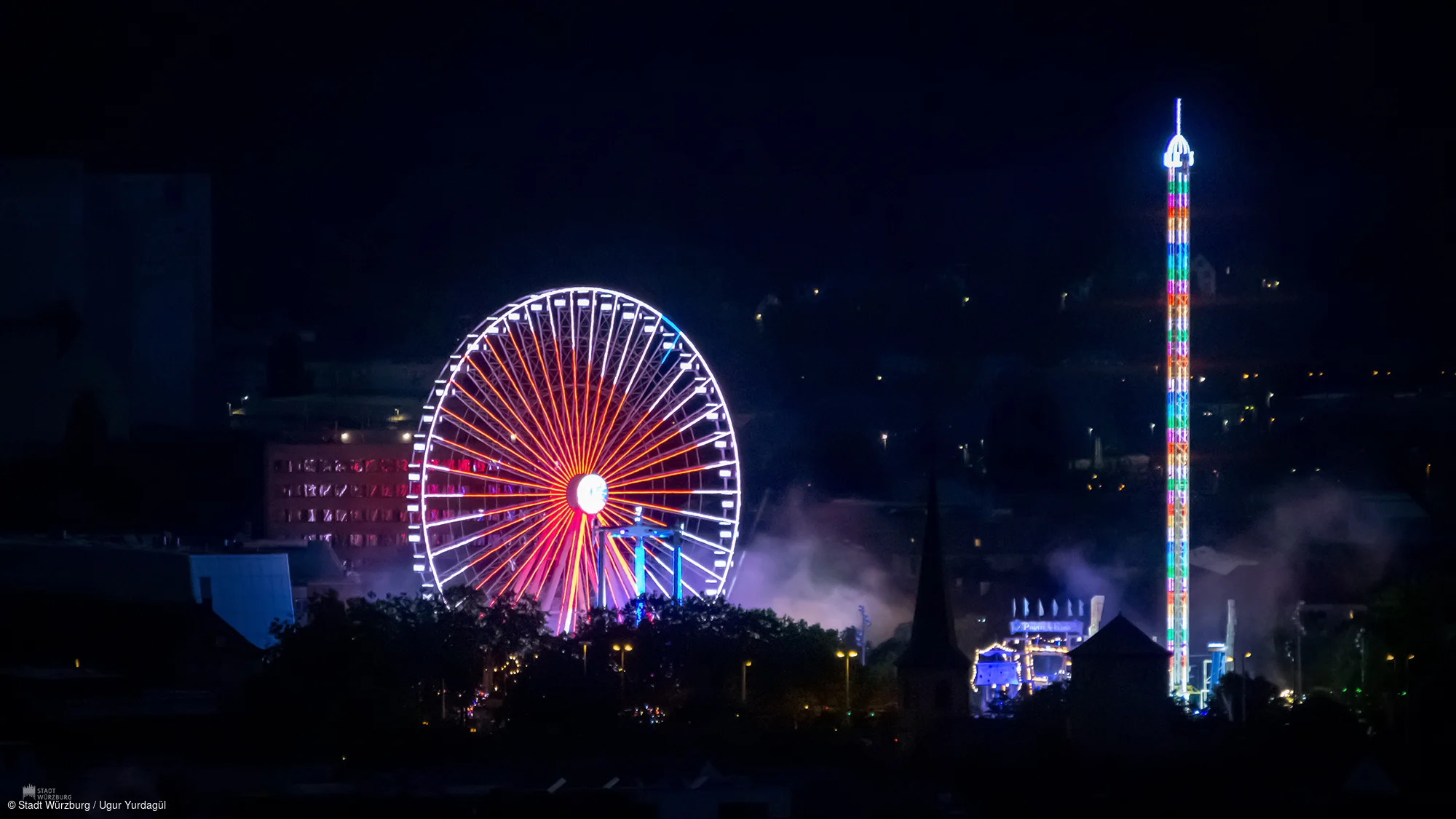 Blick aus der Ferne auf den Festplatz Talavera